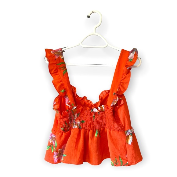 TIMING Coral Floral Crop Top size M - Picture 2 of 4